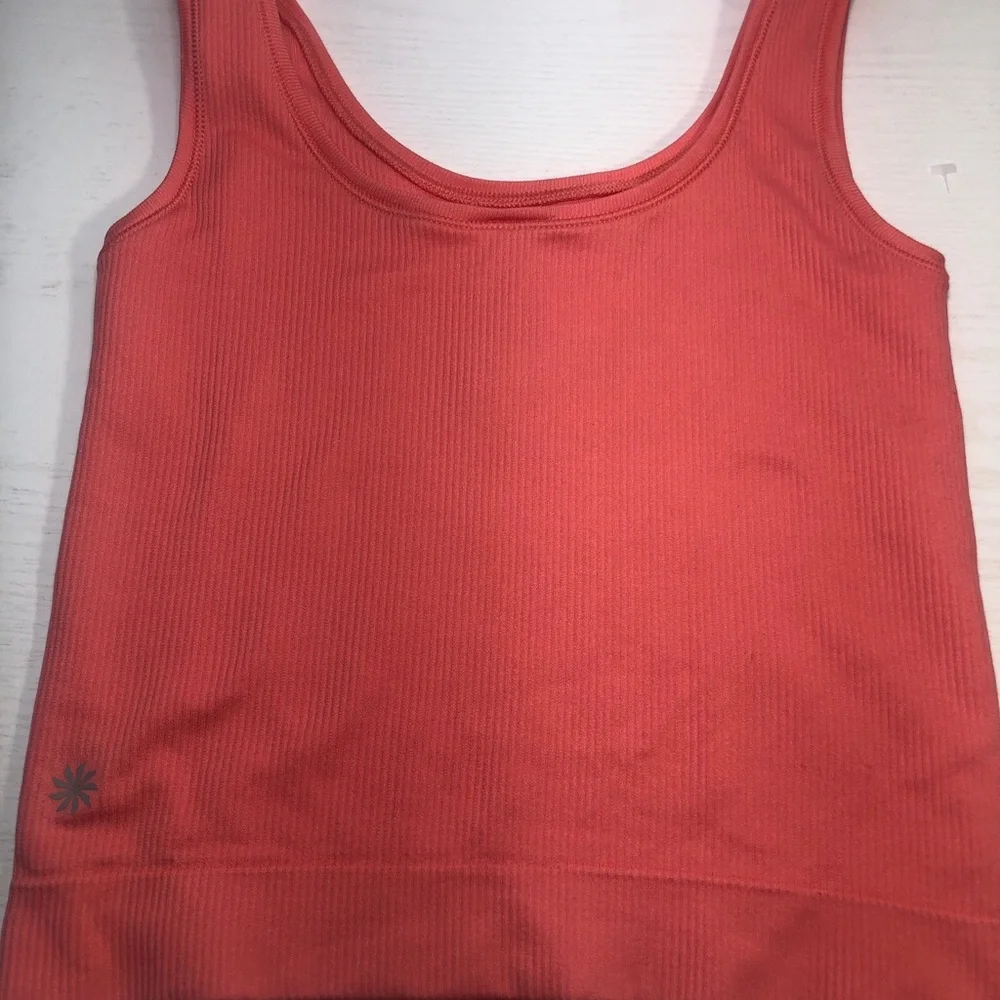 Athleta Girl Rise Above Rib Crop Tank Size XL/14 Coral